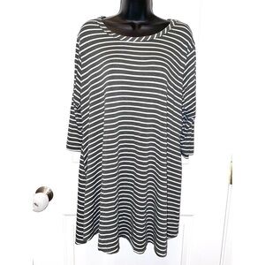 Green Striped tunic blouse